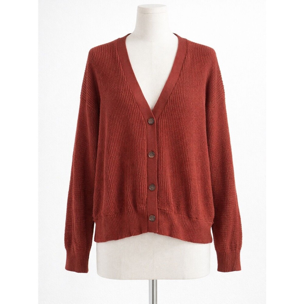 Melrose and Market Brick Red grandpacore Cardigan Sweater school College S - Picture 1 of 4